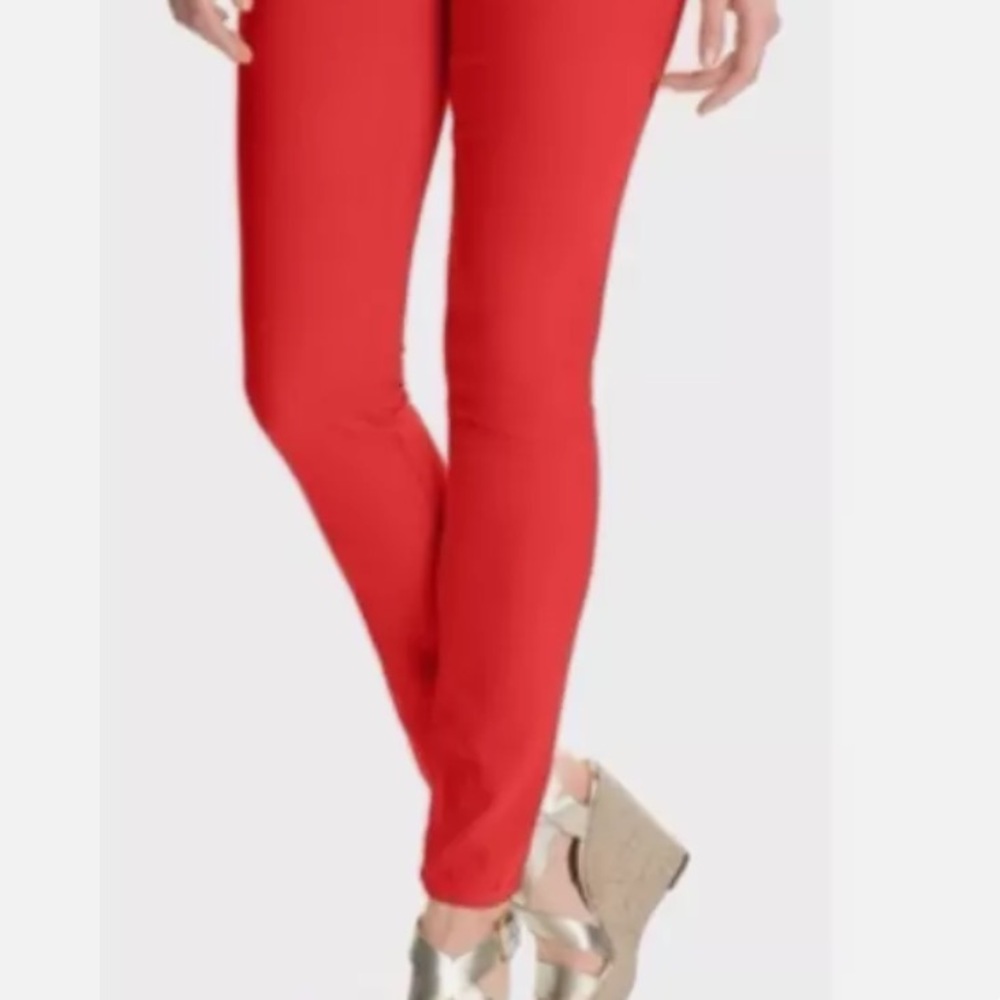 Michael Kors MK Logo Izzy Skinny Jeans Basics Sea Coral Pants Size 10